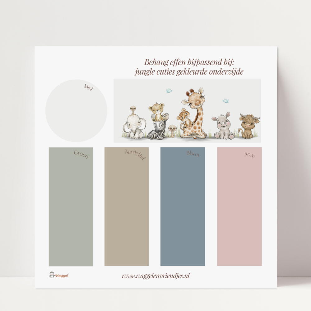 Behang sample effen bijpassend bij Jungle cuties met gekleurde onderzijde