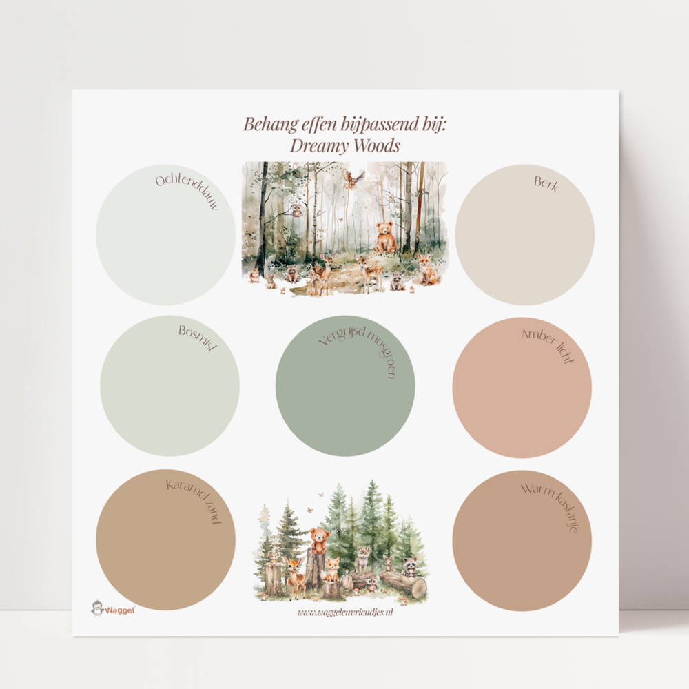 Behang effen bijpassend bij Dreamy woods