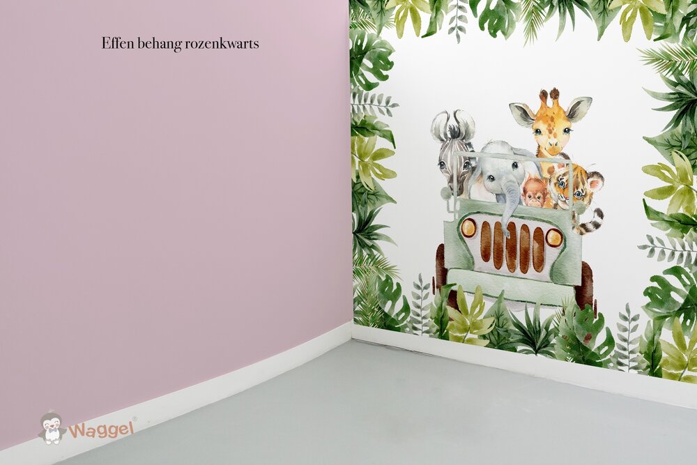 Behang sample effen bijpassend bij jungle