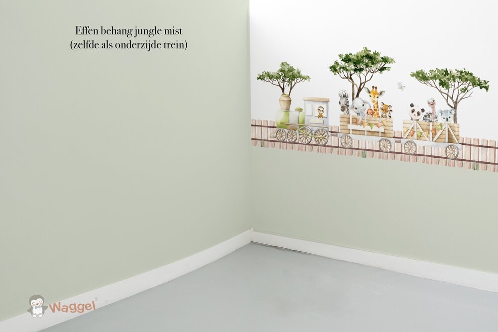 Behang effen bijpassend bij jungle