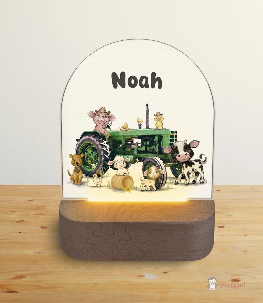 Nachtlampje boerderijdieren tractor