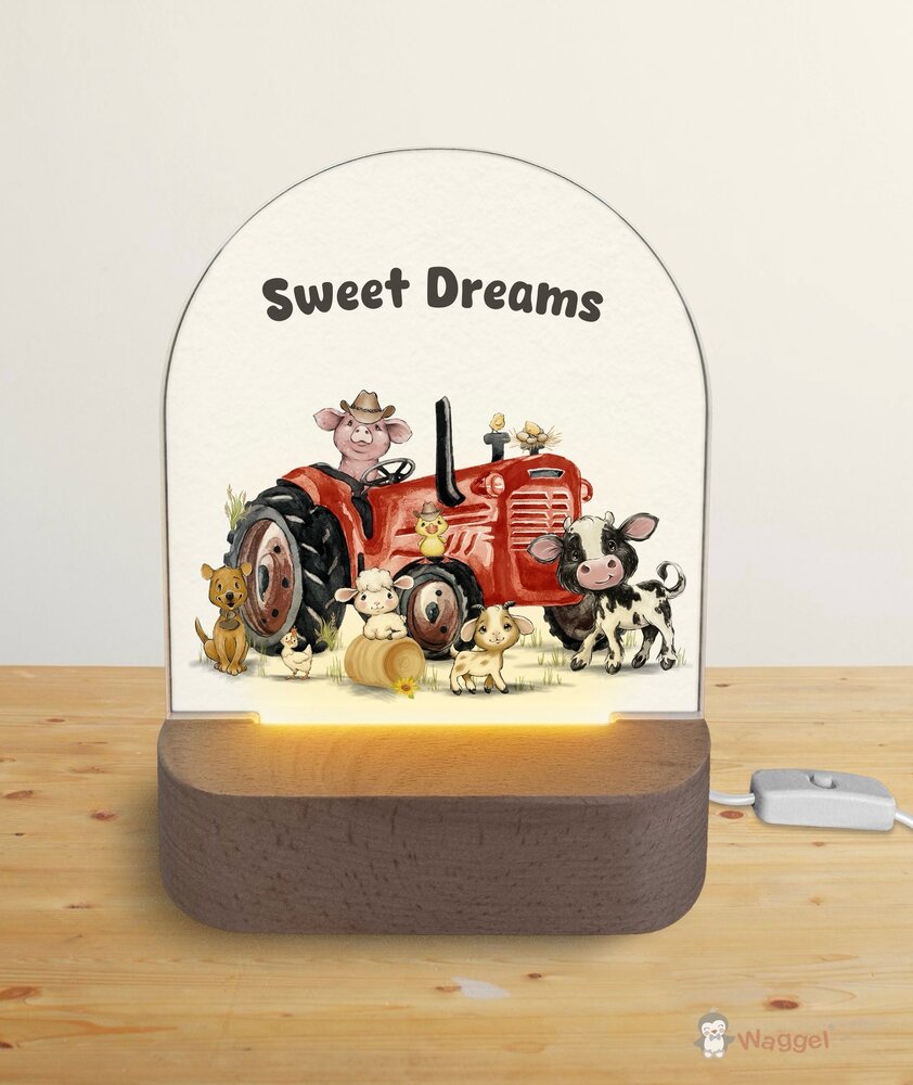 Nachtlampje boerderijdieren tractor