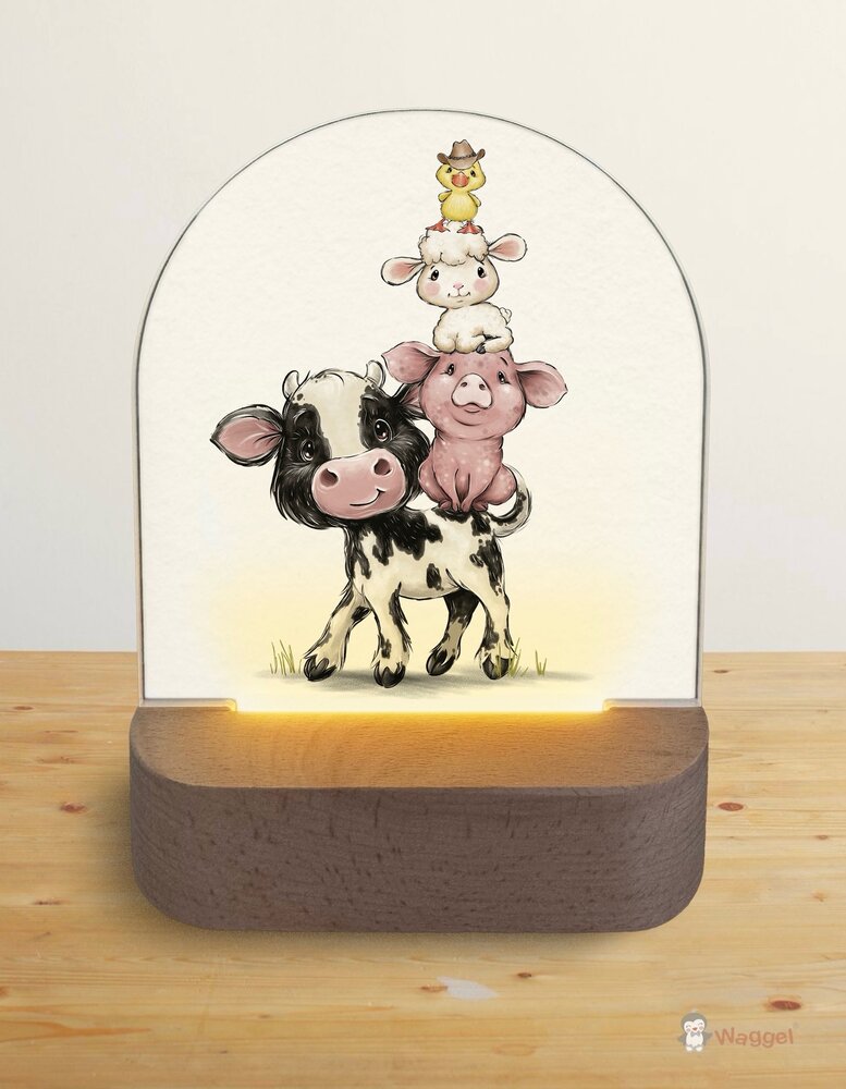 Nachtlampje boerderijdieren stapelkoe