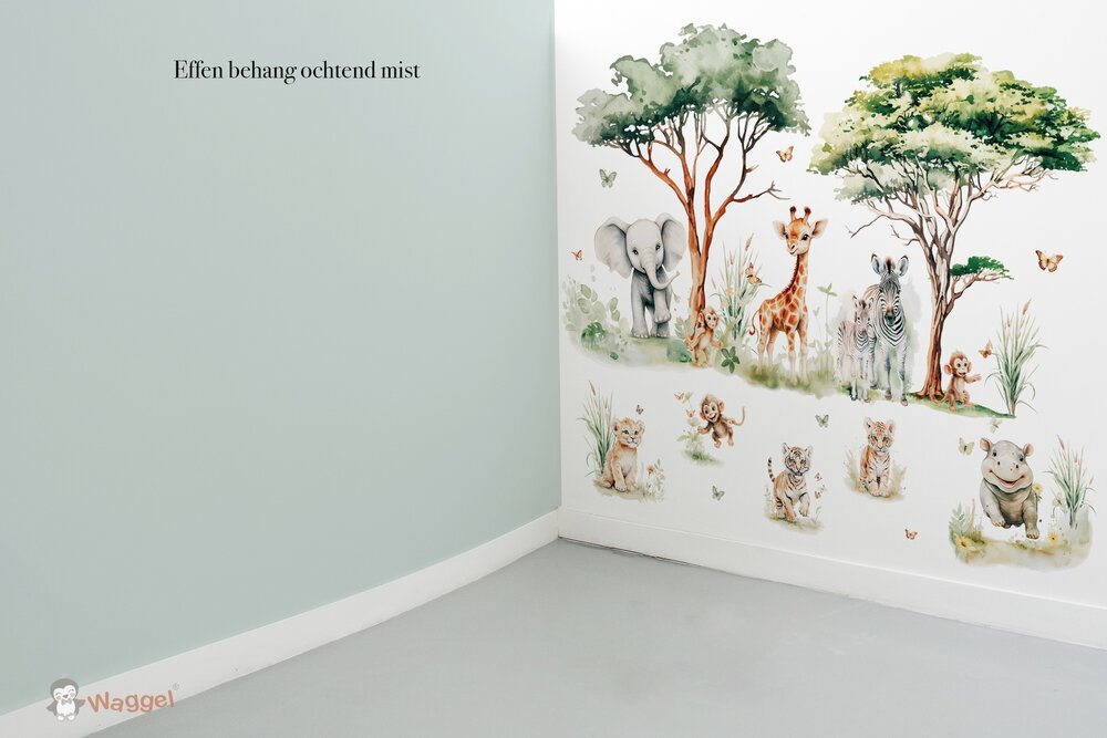 Behang sample effen bijpassend bij Jungle fun