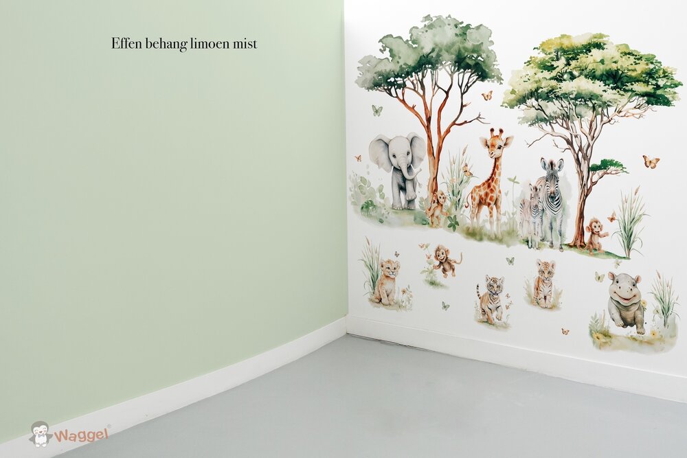 Behang sample effen bijpassend bij Jungle fun