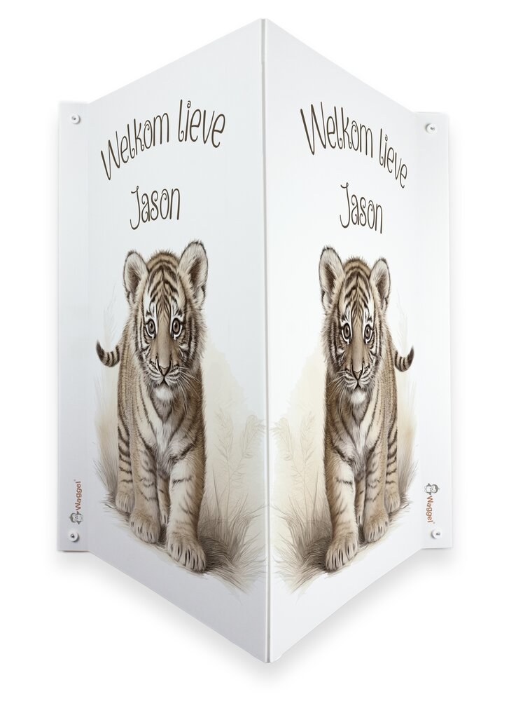 Geboortebord raam Jungle naturel tijgertje