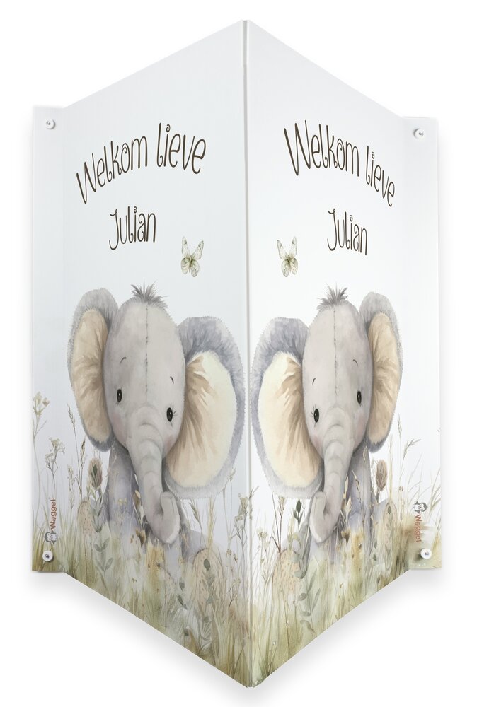 Geboortebord raam Sweethearts olifant