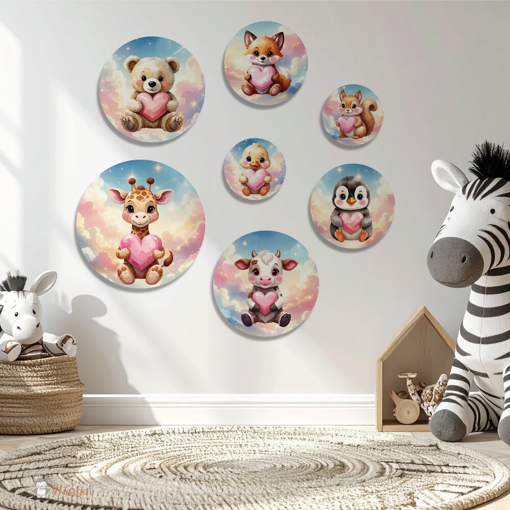 Muurcirkel set Happy Tails &quot;All you need is love&quot;