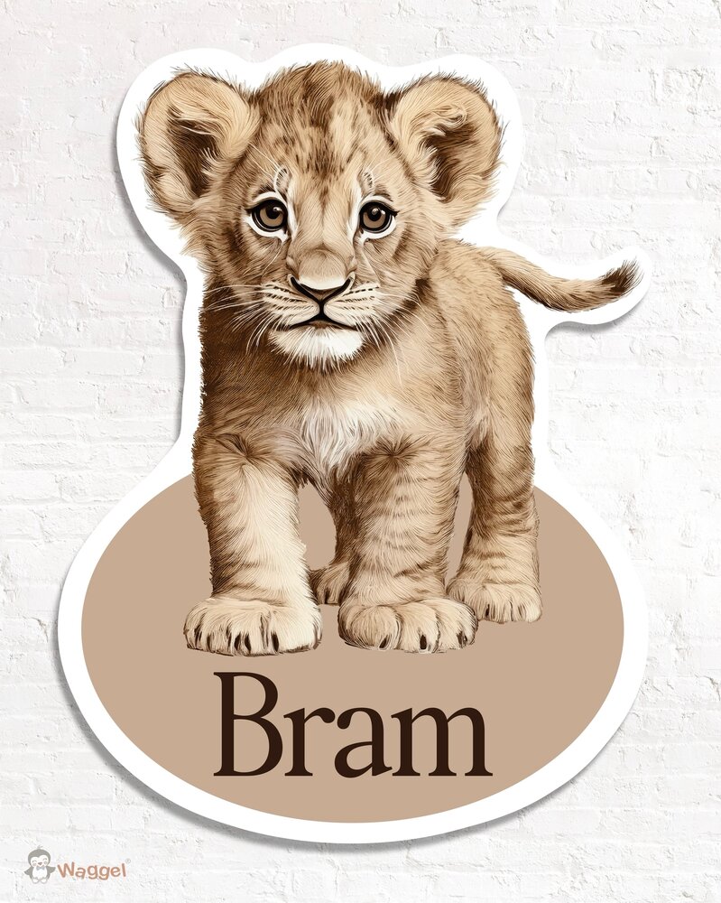 Geboortebord Jungle naturel leeuwtje