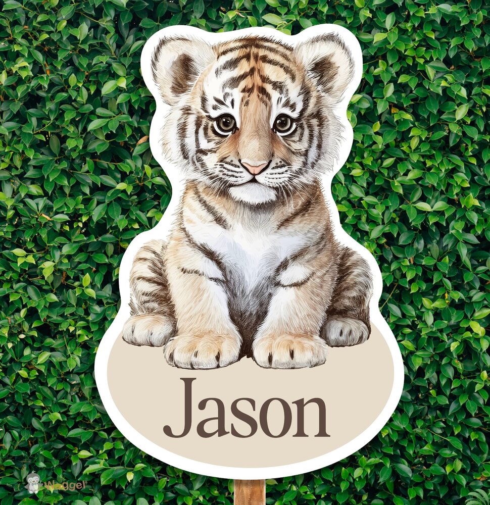 Geboortebord Jungle naturel tijgertje