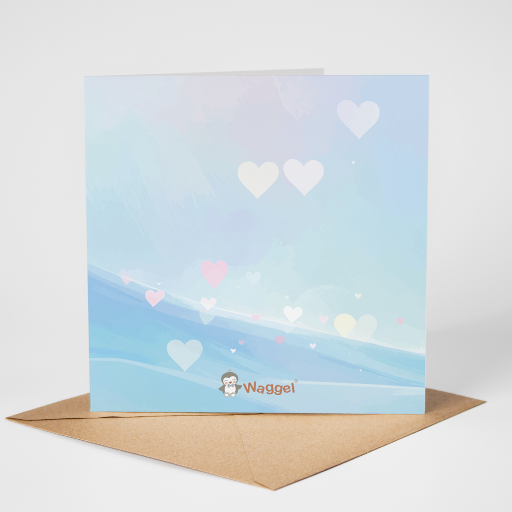 Proefdruk geboortekaartje Happy Tails pinquin