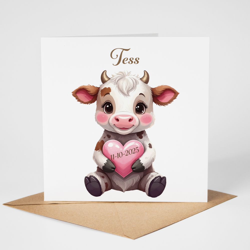 Proefdruk geboortekaartje Happy Tails koetje