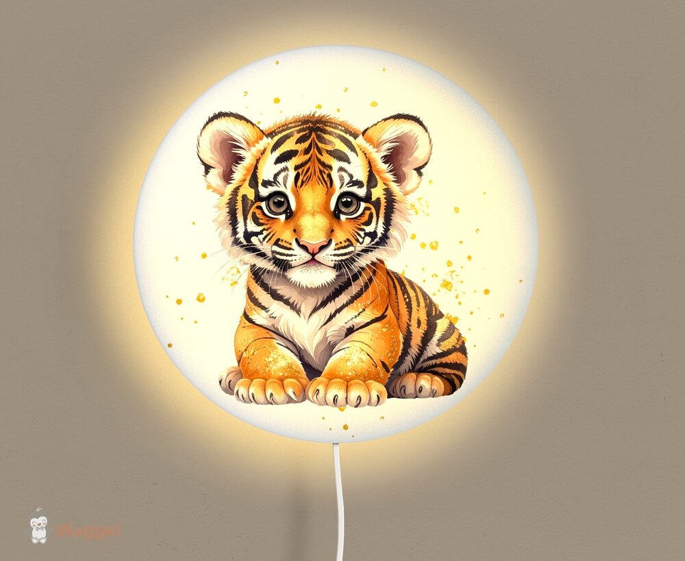 Wandlamp rond Jungle Touch of gold tijgertje