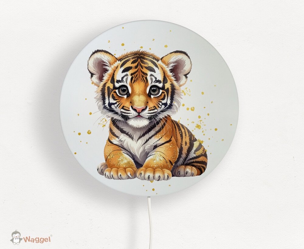 Wandlamp rond Jungle Touch of gold tijgertje