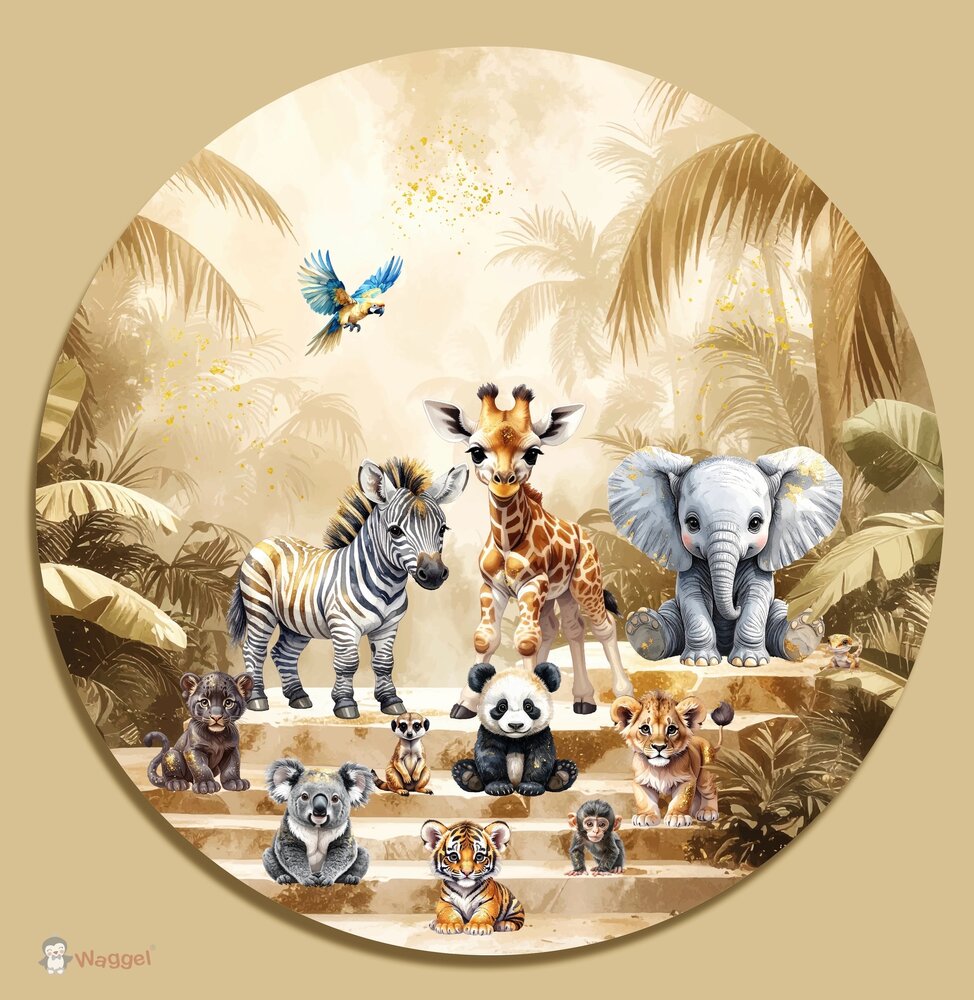 Muurcirkel Jungle Touch of gold &quot;Little steps&quot;