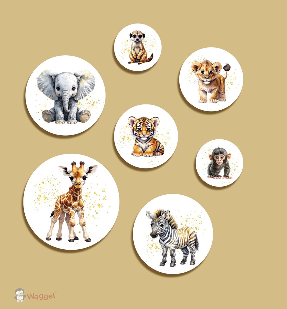 Muurcirkel set Jungle Touch of gold