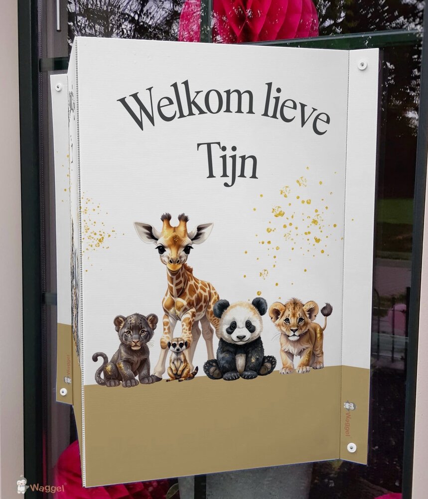 Geboortebord raam Jungle Touch of gold