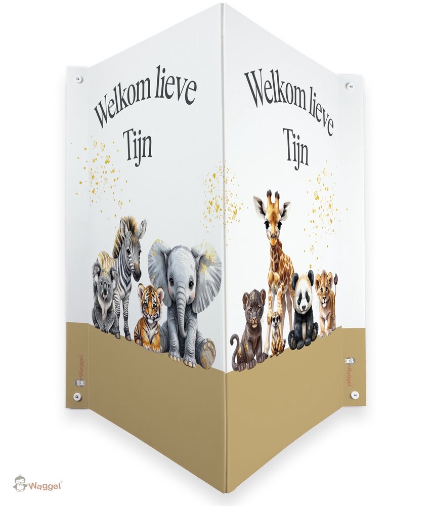 Geboortebord raam Jungle Touch of gold