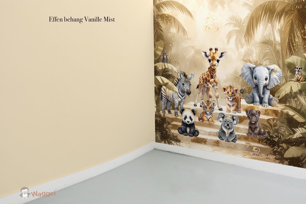 Behang sample effen bijpassend bij Jungle Touch of gold