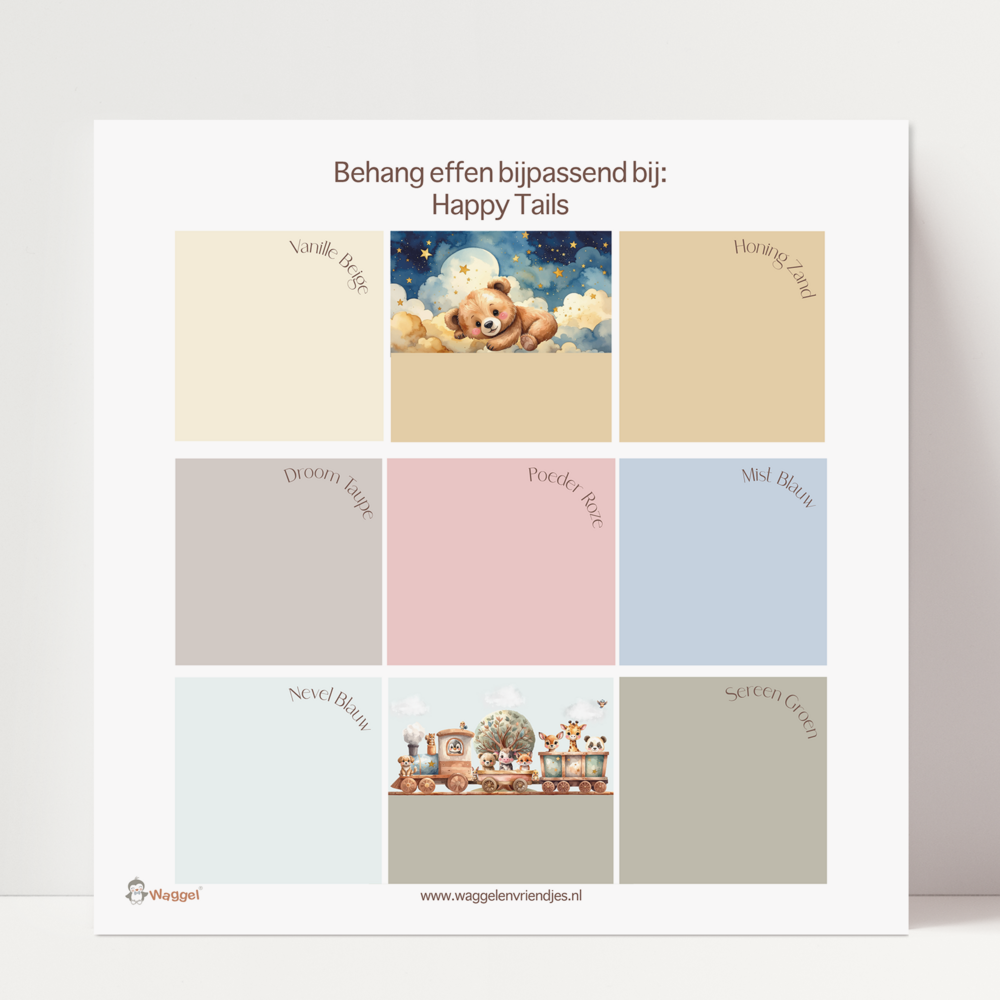 Behang sample effen bijpassend bij Happy Tails