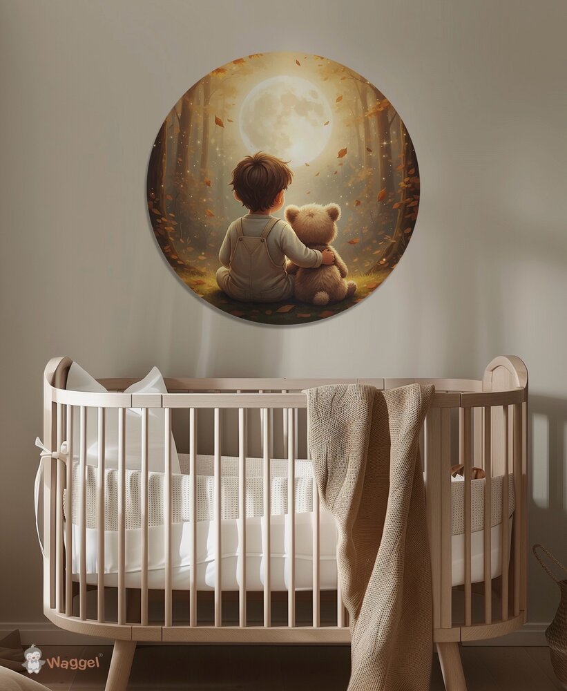 Muurcirkel Whispering woods &quot;Bear, me and the moon&quot; 