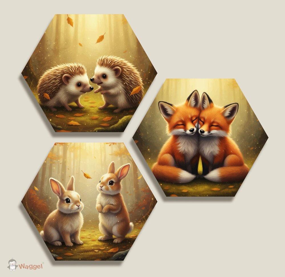 Hexagon set Whispering Woods &quot;Little companions&quot;