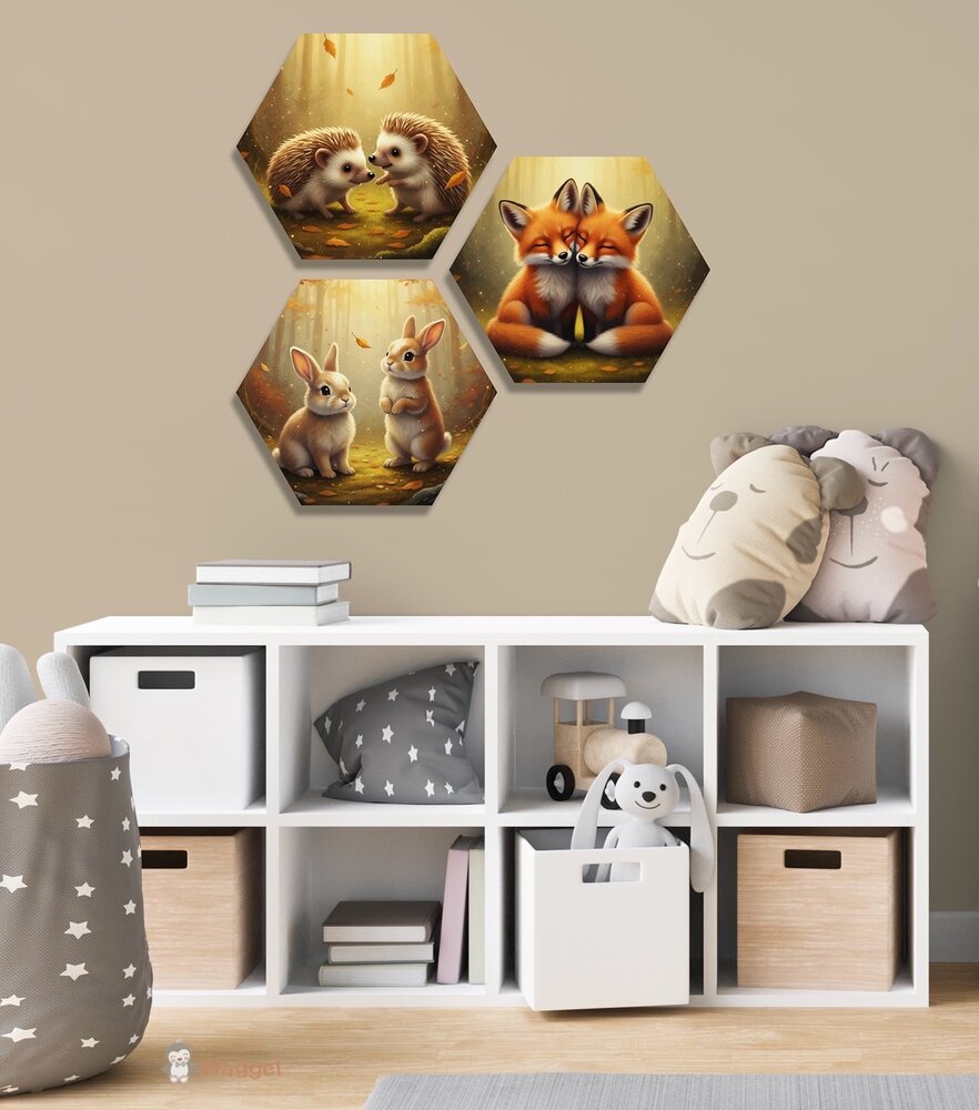 Hexagon set Whispering Woods &quot;Little companions&quot;