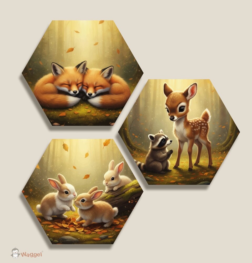 Hexagon set Whispering Woods &quot;Cozy Friends&quot; 