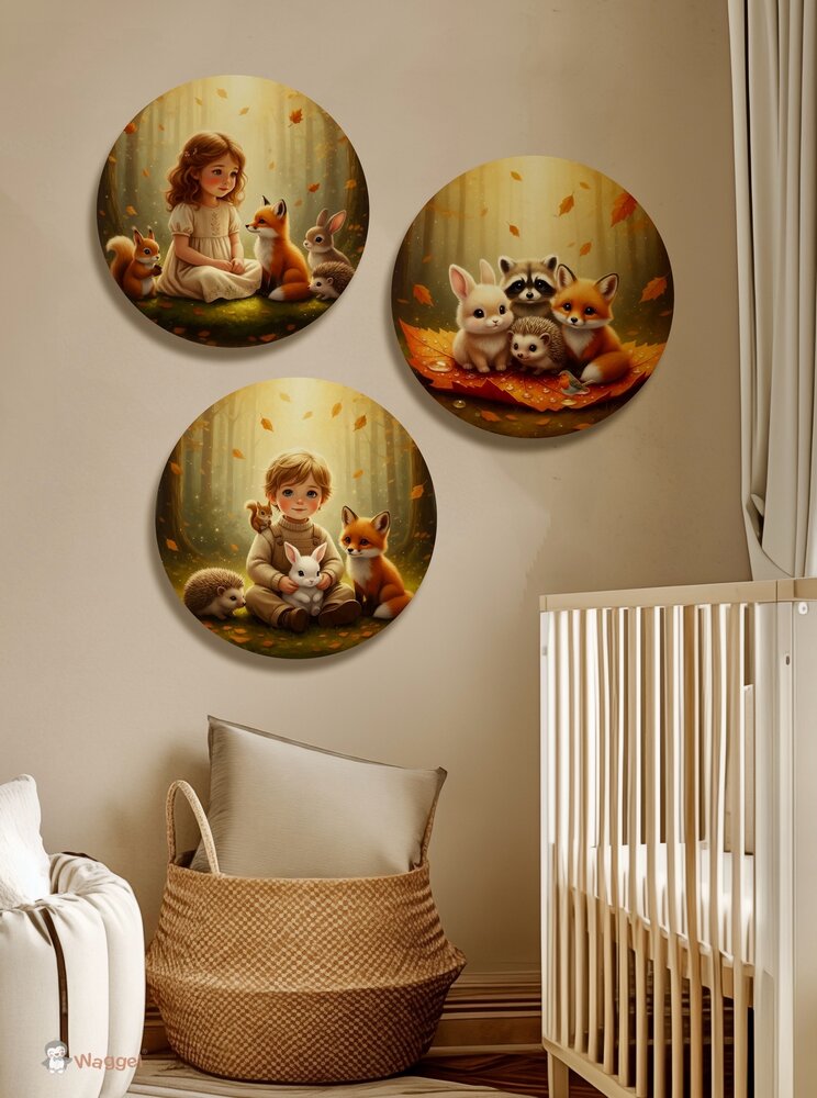 Muurcirkel set Whispering Woods &quot;Autumn fox friends&quot;