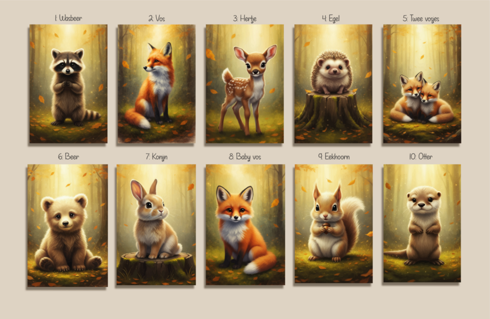 Muurdecoratie Whispering Woods set van 3 &quot;Mix en Match&quot;