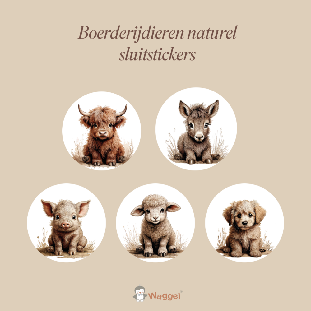 Geboortekaarten boerderijdieren naturel
