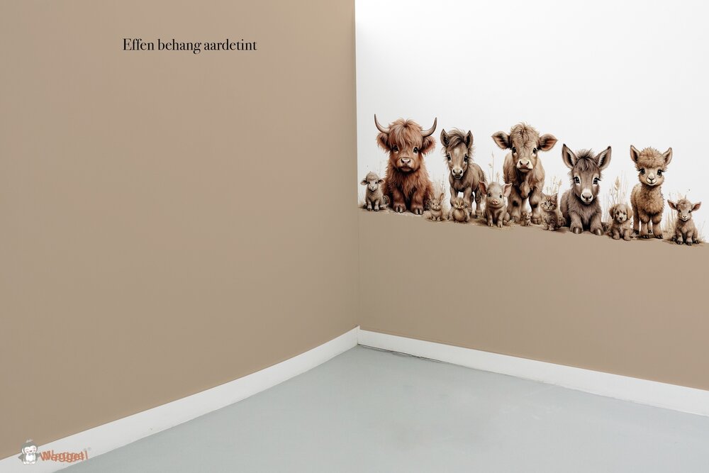 Behang sample effen bijpassend bij Boerderijdieren naturel gekleurde onderzijde