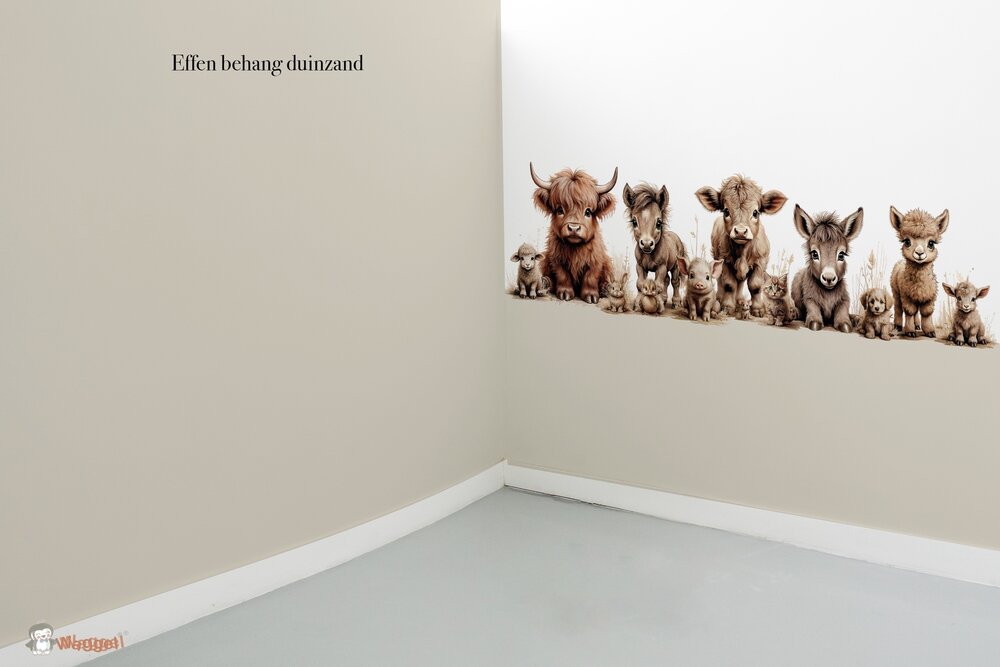 Behang sample effen bijpassend bij Boerderijdieren naturel gekleurde onderzijde