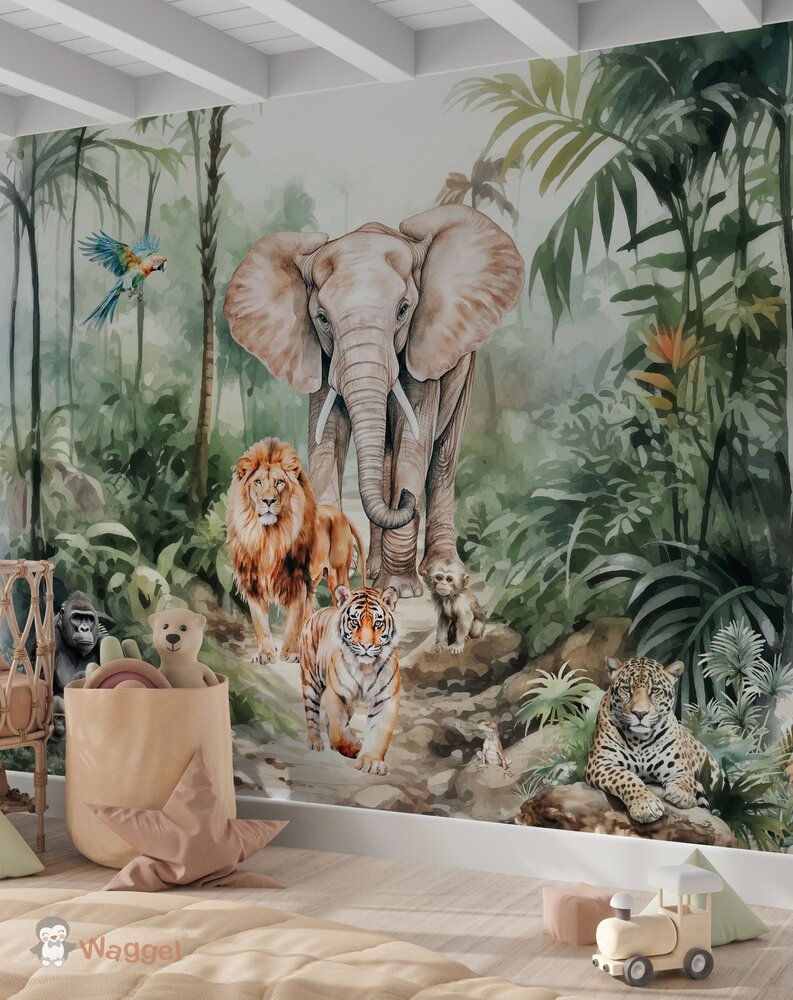 Sample naadloos fotobehang Tropical jungle walk with me