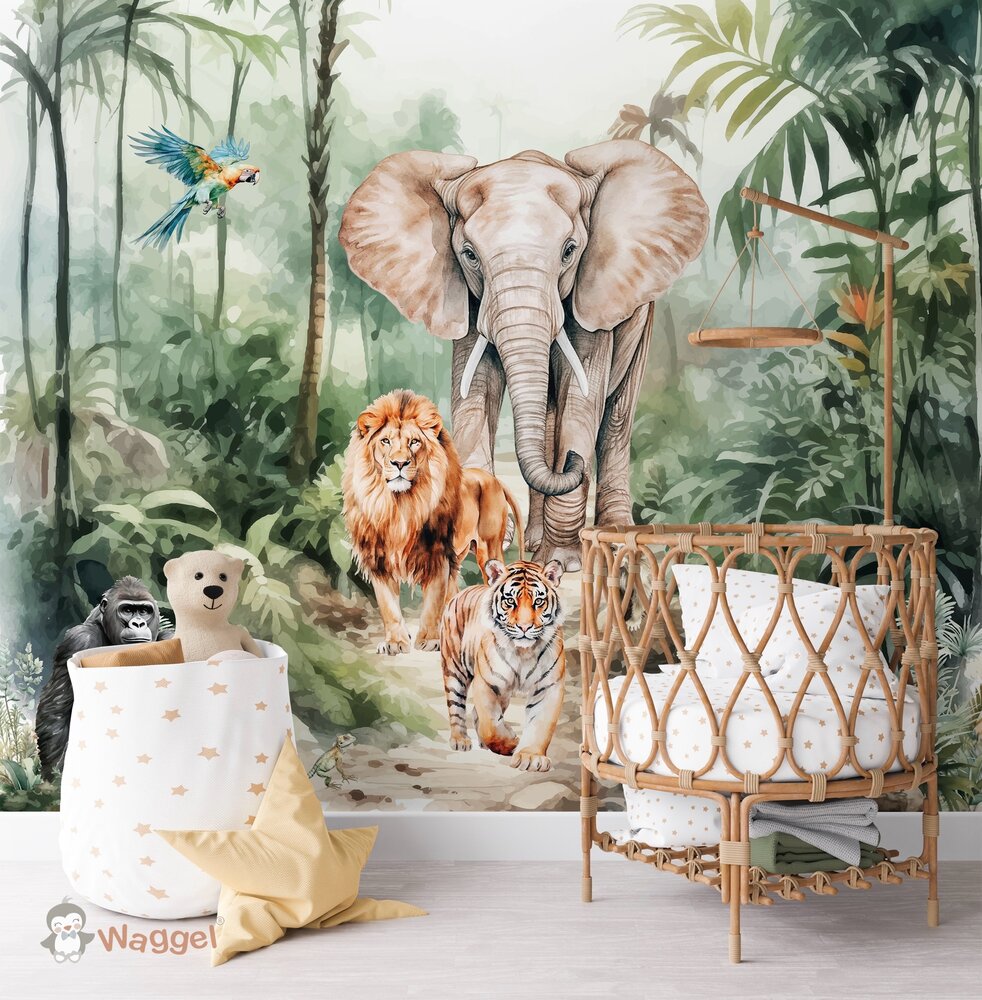 Sample naadloos fotobehang Tropical jungle walk with me