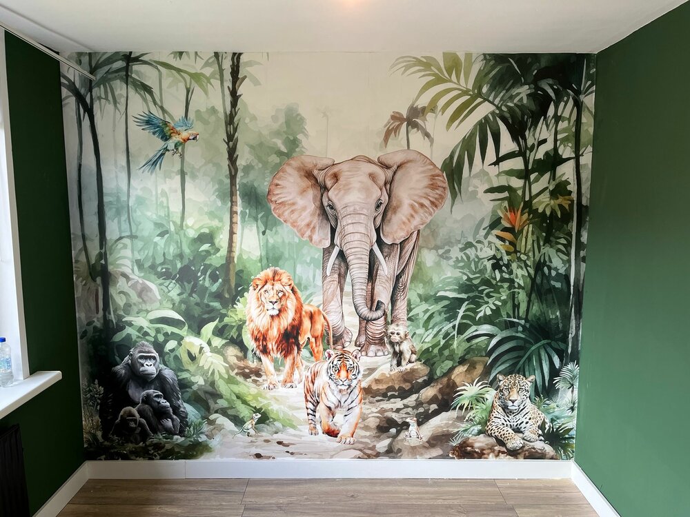 Sample naadloos fotobehang Tropical jungle walk with me