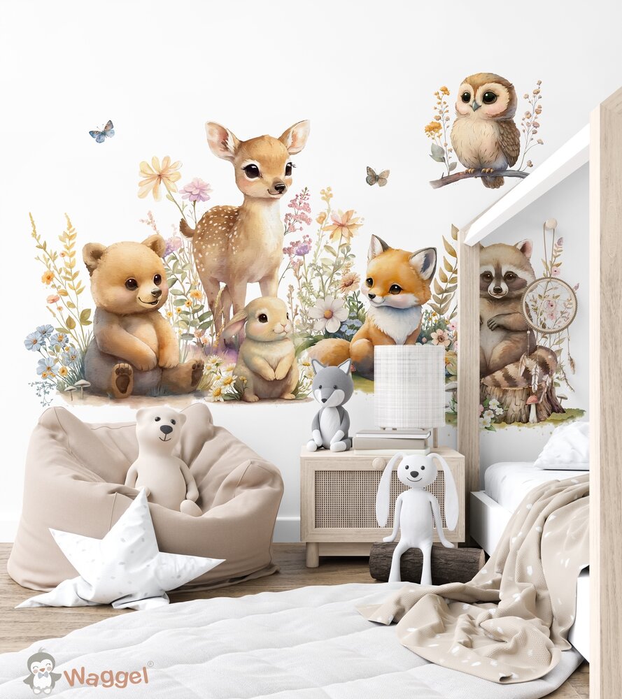 Sample naadloos fotobehang bosdieren 