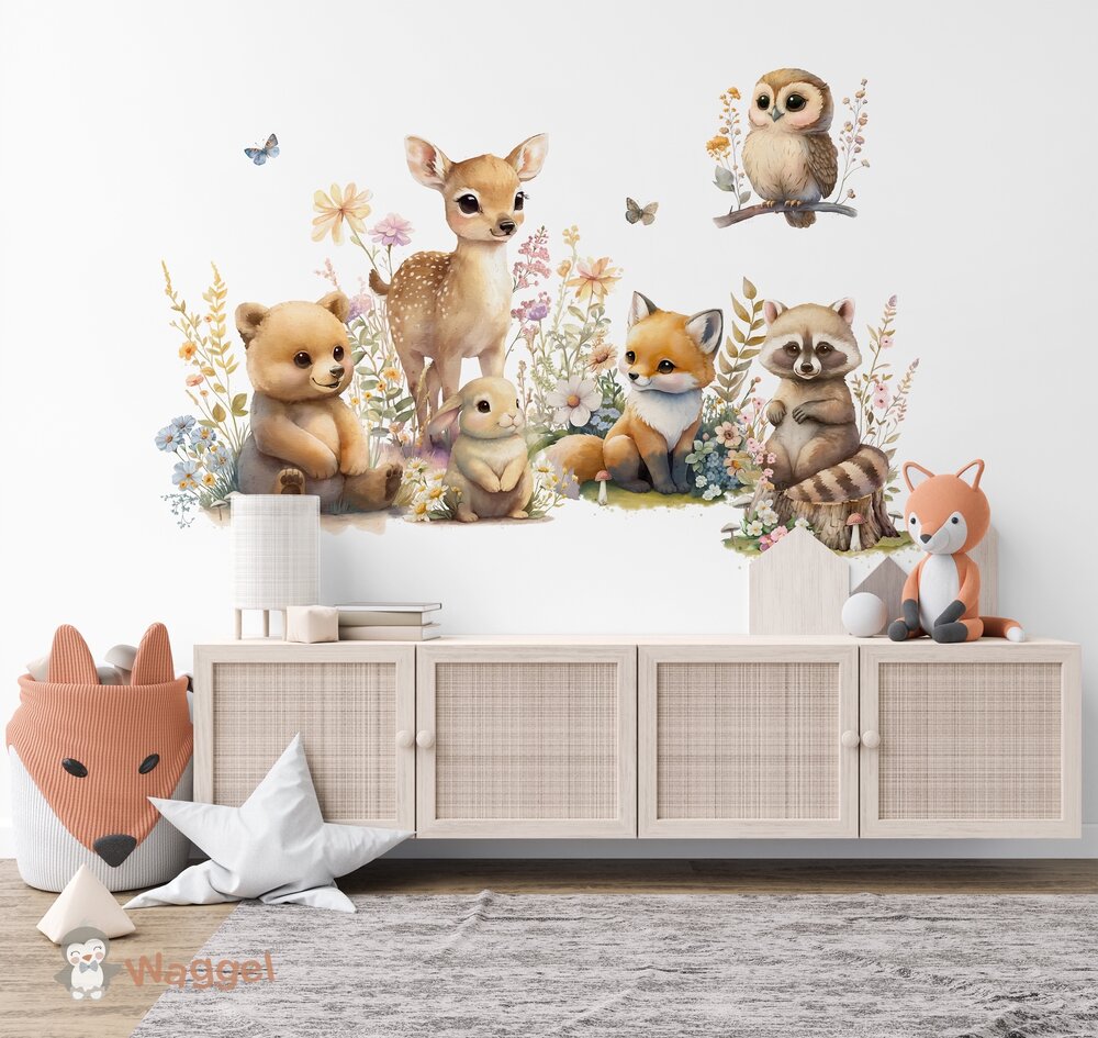 Sample naadloos fotobehang bosdieren 