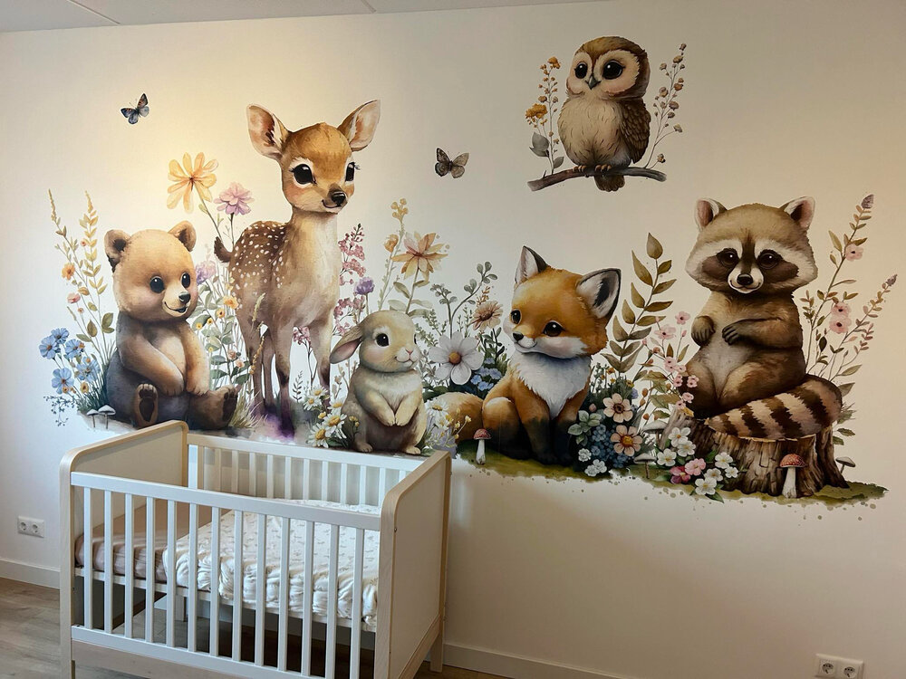 Sample naadloos fotobehang bosdieren 