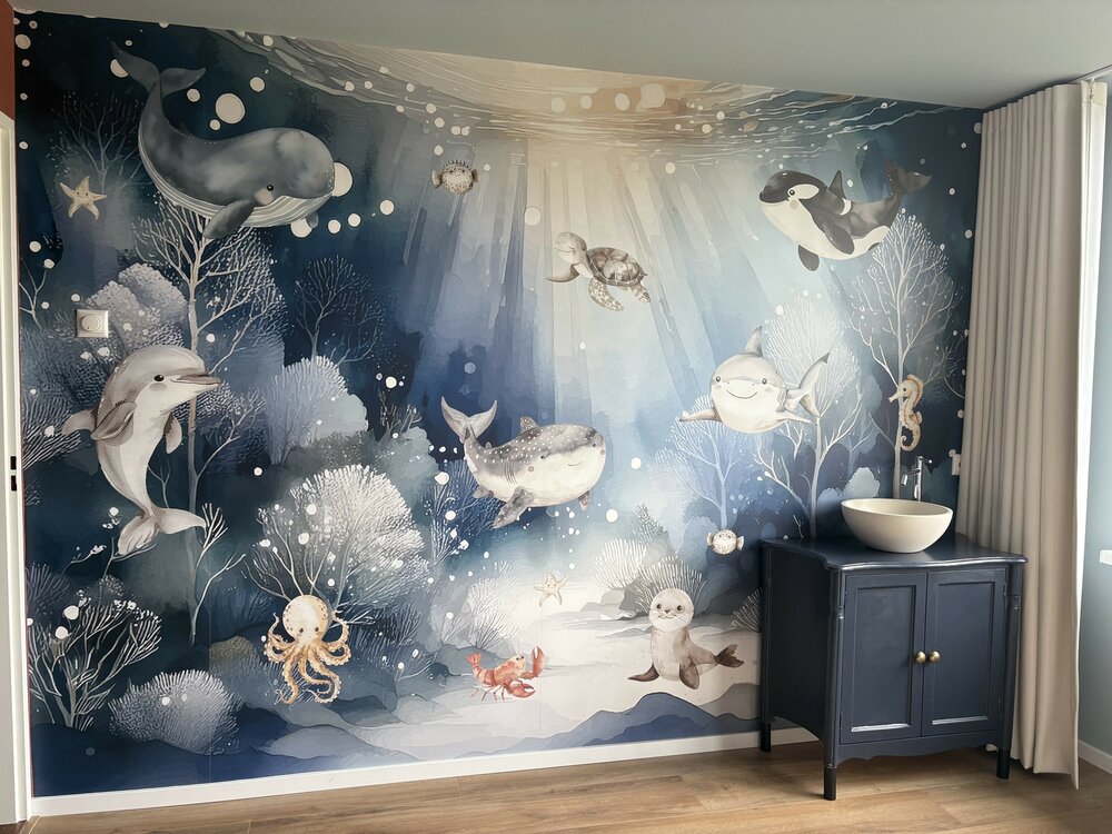 Sample naadloos fotobehang Sweeties of the sea "ray of sun"