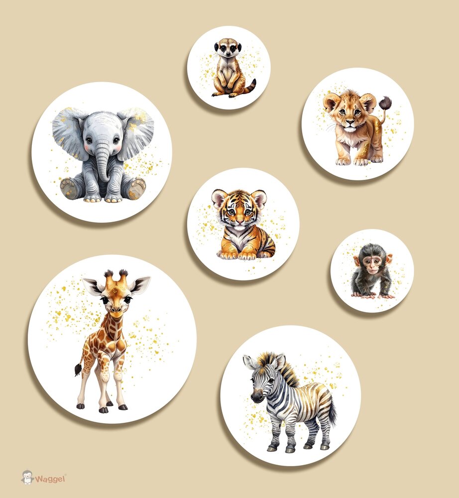 Muurcirkel set Jungle Touch of gold