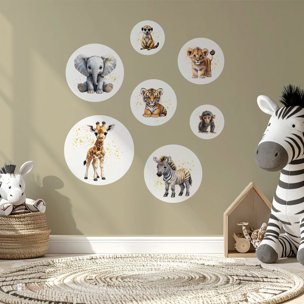 Muurcirkel set Jungle Touch of gold