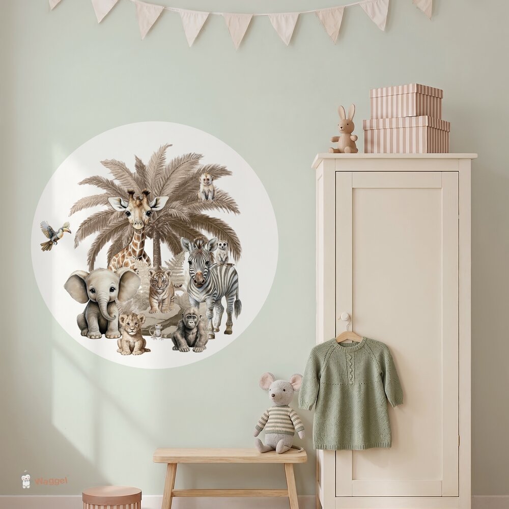 Zelfklevende wanddecoratie Jungle naturel Little ones 