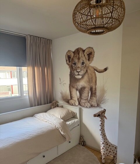 Behang Jungle naturel leeuwtje