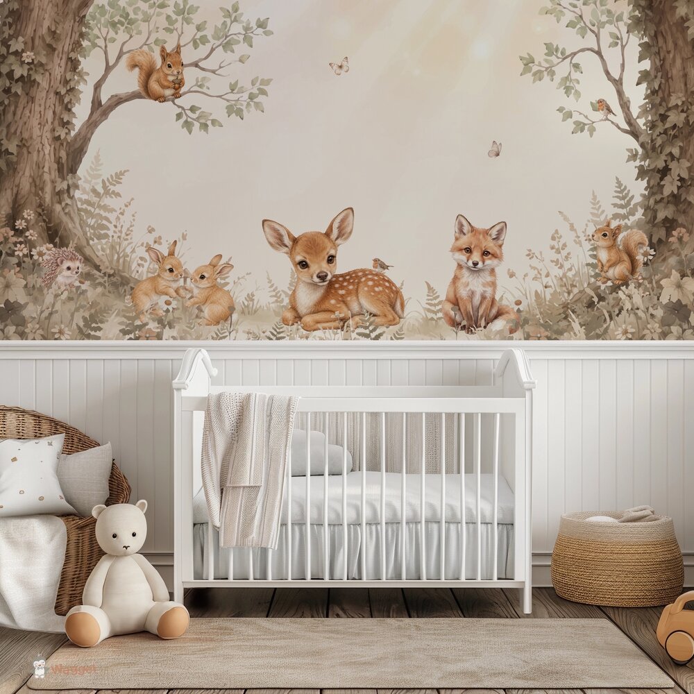 Behang Dreamy Woodland (geschikt voor smalle en brede muren)