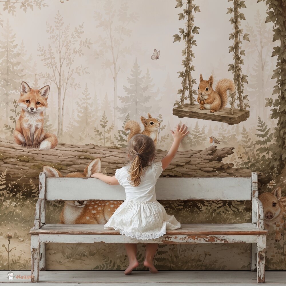 Behang Dreamy Woodland - Peekaboo -