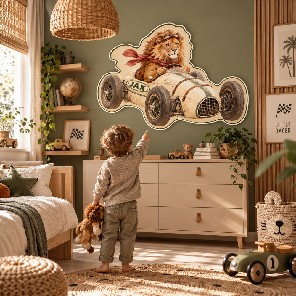 Muurdecoratie Racing World Jungle - leeuw -