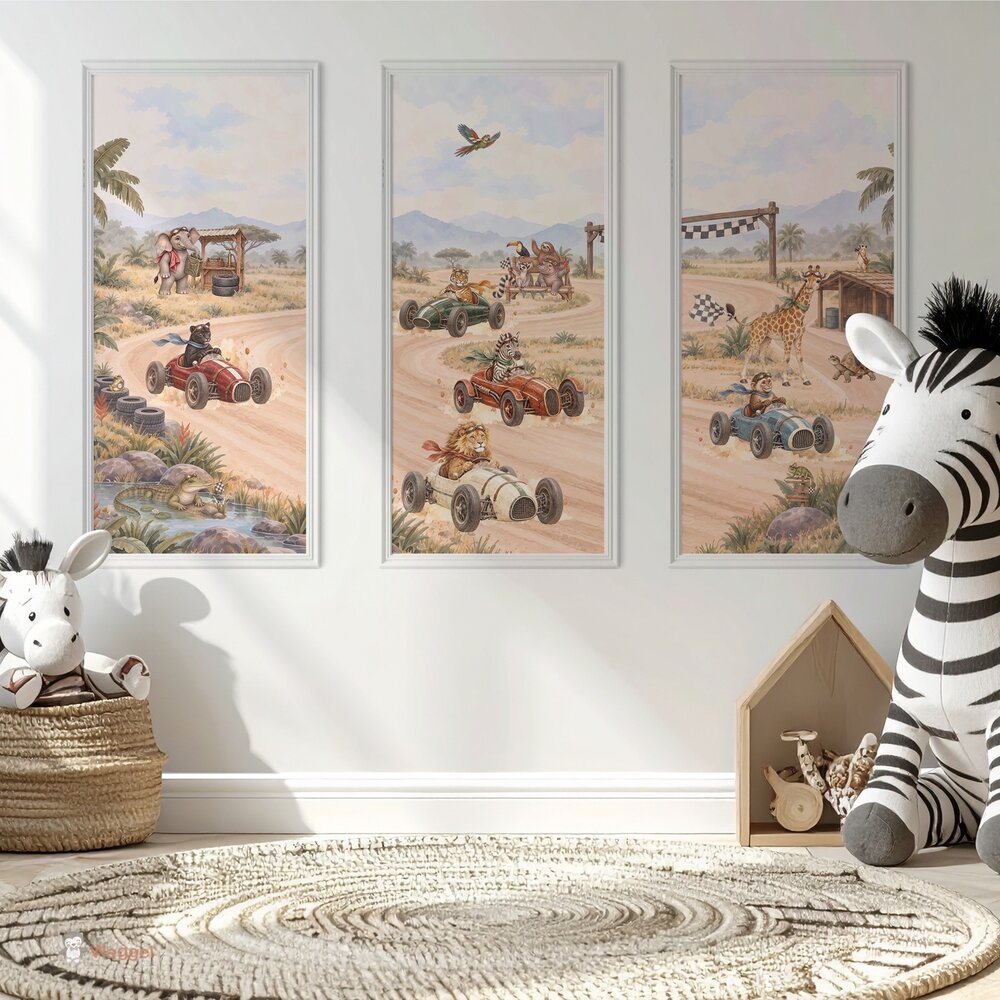 Behang panelen Racing World Jungle (set van 3) 