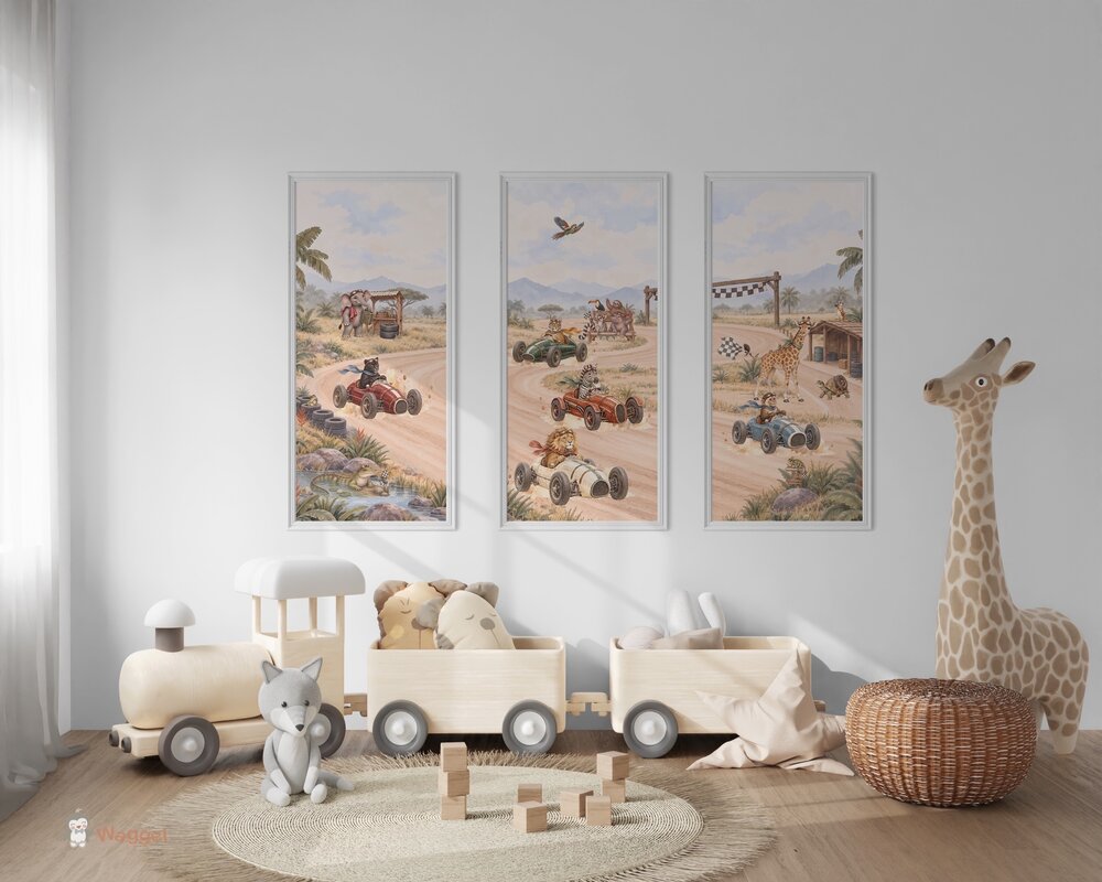Behang panelen Racing World Jungle (set van 3) 