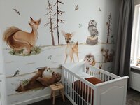 Bosdieren behang 